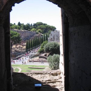 Blick aus dem Colosseum heraus