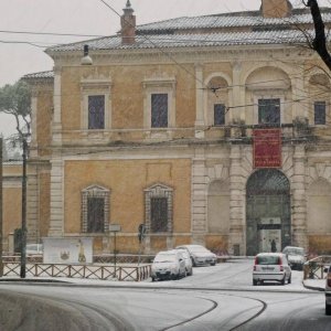 Schnee vor Villa Giulia