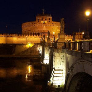 Am Tiber bei Nacht: Castel S. Angelo