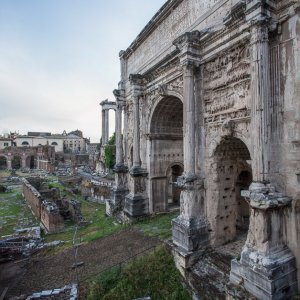 Blick aufs Forum Romanum Septimus Severus Bogen