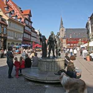Quedlinburg die stillen Musiker am Markt