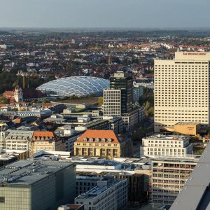 Leipzig Blick vom Cityhochhaus