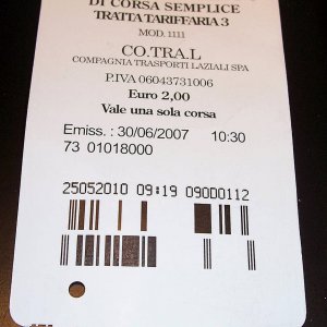Cotral-Fahrschein fr 2,- nach Tivoli