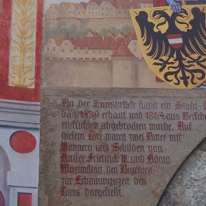 Schloss Lamberg, Inschrift unteres Burgtor