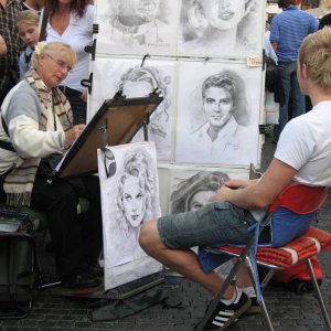 Malerin an der Piazza Navona