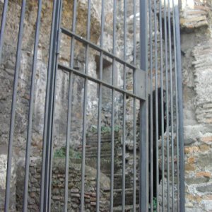 Aurelianische Mauer (geschlossener Zugang) in der Nhe der Cestiuspyramid