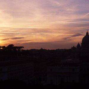 Blick vom Pincio in den Sonnenuntergang