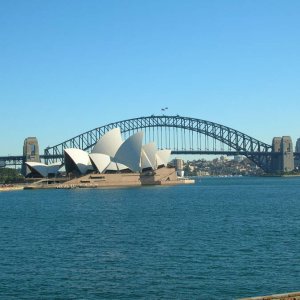 Opernhaus und Harbour Bridge in Sydney