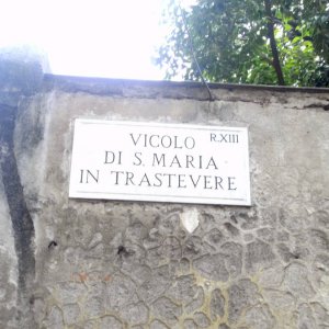 Straenschild in Trastevere