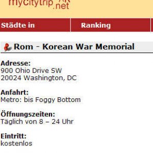 http://de.mycitytrip.net verlegt das Koren War Memorial nach Rom...