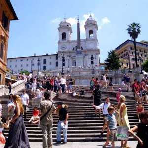 Spanische Treppe hinauf