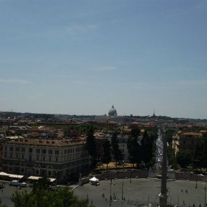 Petersdom und Piazza del Popolo vom Pincio