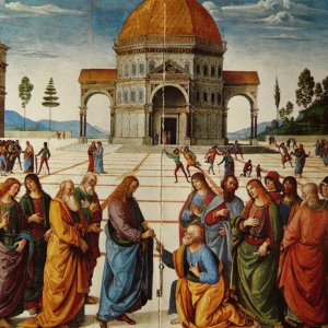 Perugino - Die Schlüsselübergabe an Petrus