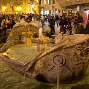 Spanische Treppe Barcaccia an Novemberabend