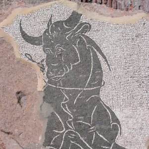 Fragment eines Fubodenmosaiks in den Caracalla-Thermen