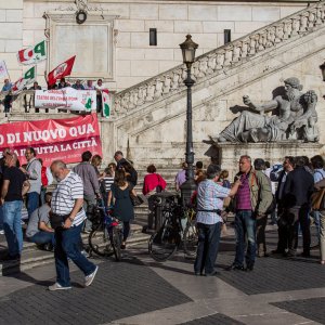 Kapitol Garbatella demonstriert fr seinen Kandidaten