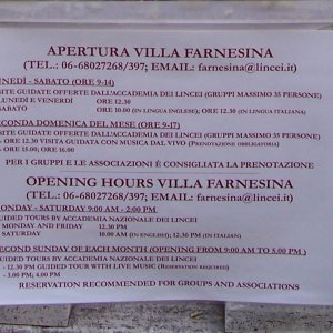 ffnungszeiten Villa Farnesina
