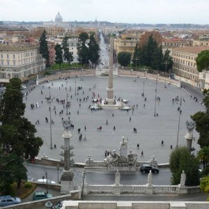 Blick vom Pincio af die Piazza del Popolo