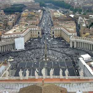 San Pietro Kuppel, Blick über den Petersplatz