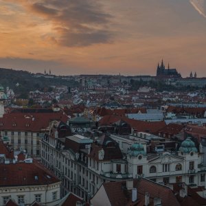 Prag2015 auf dem Rathausturm