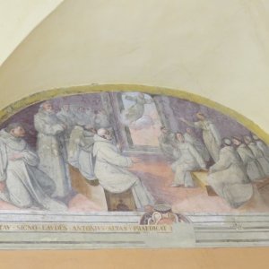 Franziskus erscheint den Brüdern beim Kapitel in Arles, 1224, während Antonius von Padua predigt