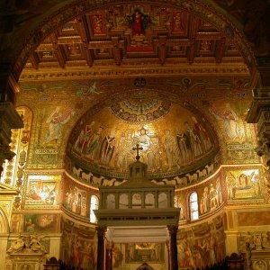 S. Maria in Trastevere: Triumphbogen und Apsis