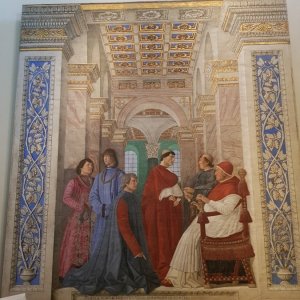 Melozzo da Forli: Sixtus IV. ernennt Platina zum Präfekten der Vatikanischen Bibliothek