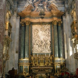 Sant'Agnese in Agone - Hauptaltar - Hl. Familie mit Elisabeth, Johannes d.T. und Zacharias