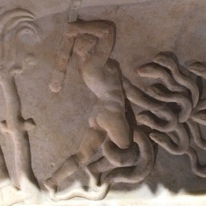 Detail mit dem Kampf Herkules gegen die Hydra