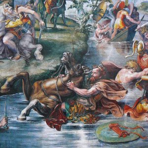 Der Untergang des Maxentius in den Fluten des Tibers