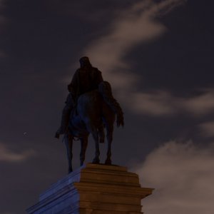 Garibaldi-Denkmal bei Nacht