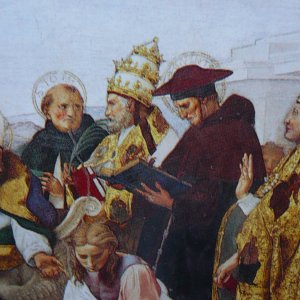 Der Heilige Augustinus diktiert seinem Schreiber