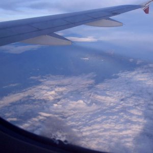 ber den Wolken - Heimflug von Catania nach Nrnberg