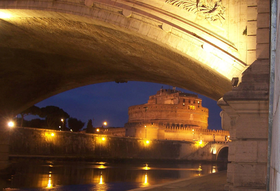Am Tiber bei Nacht: Castel S. Angelo