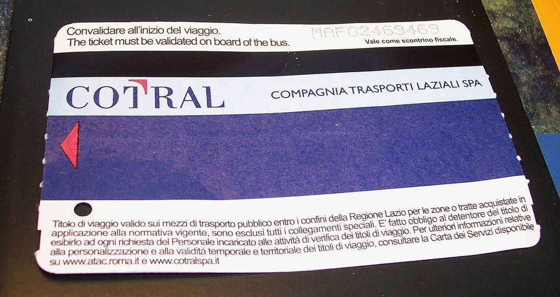 Cotral-Fahrschein fr 2,- nach Tivoli