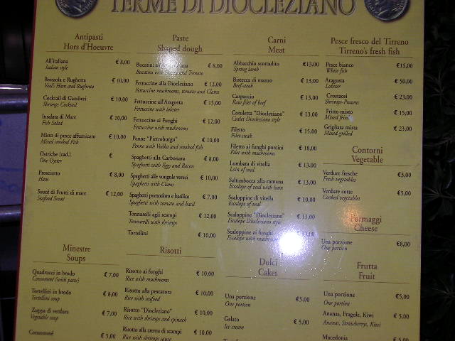 Restaurant: Terme di Diocleziano