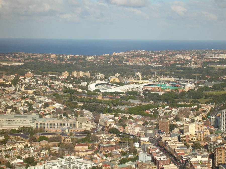 Sydney aus der Luft - u.a. Olympia-Stadion